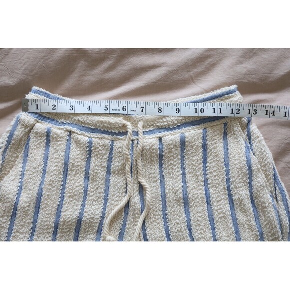 NWT Faherty Womens XS Azure Cream Stripe Pacifica Terry Shorts Boho Beach Lounge - Picture 6 of 7